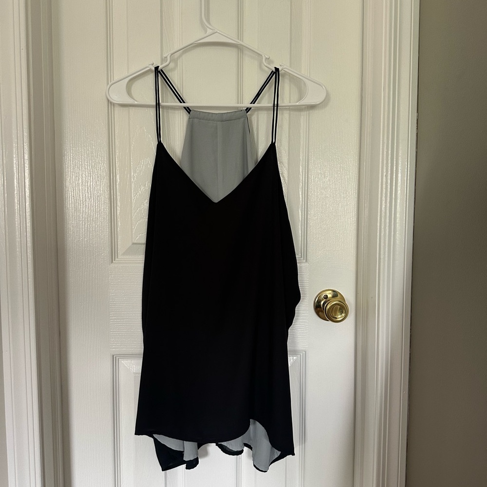 New York & Company Black Asymmetrical Sleeveless Camisole